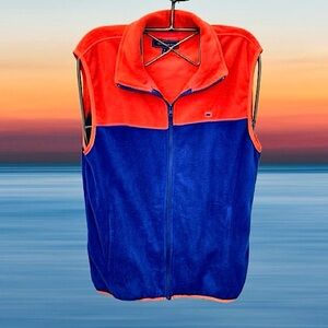{crown & ivy} Salmon & Blue Colorblock Fleece Vest